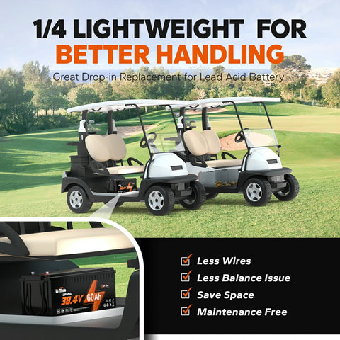 LiTime 36V 60Ah Lithium Golf Cart Battery