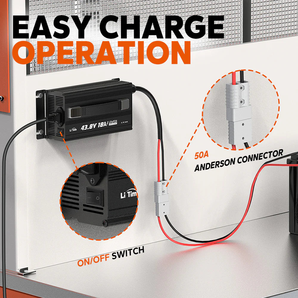 LiTime 36V (43.8V) 18A Lithium Golf Cart Battery Charger
