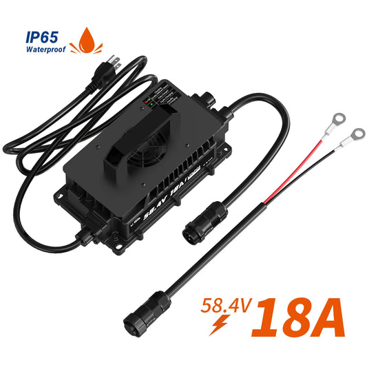 LiTime 48V 18A LiFePO4 Battery Charger IP65 Waterproof 1600