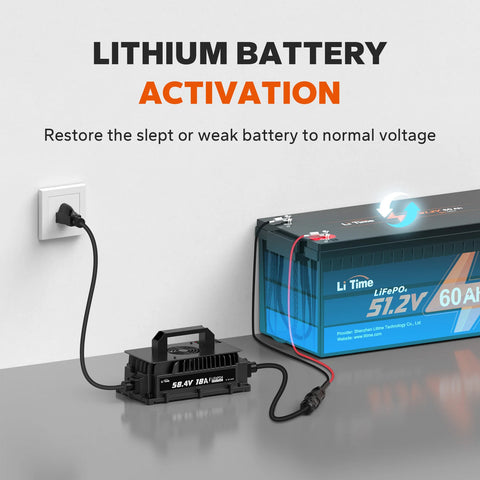 LiTime 48V 18A LiFePO4 Battery Charger IP65 Waterproof