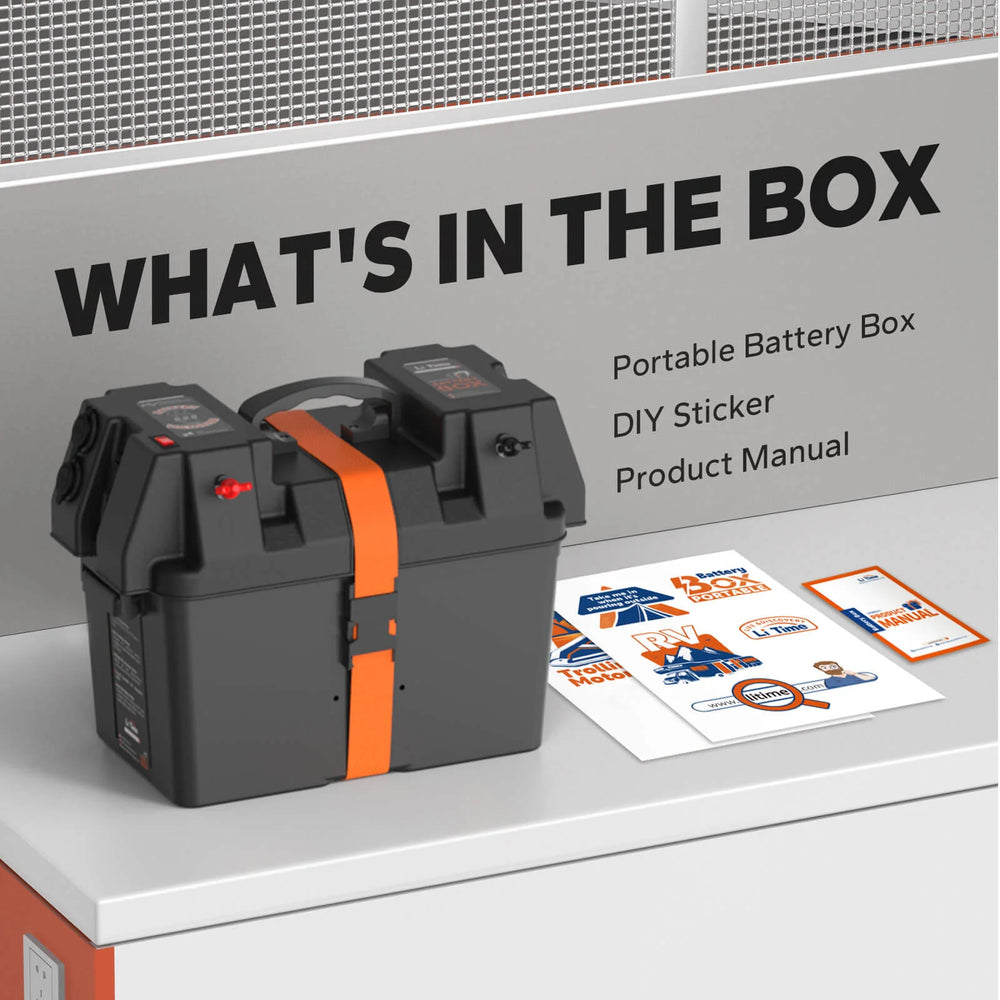 LiTime Group 24/27 / 31 Marine Battery Box, Built-in Voltmeter