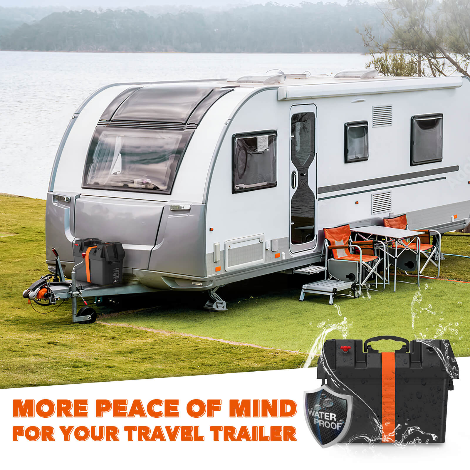 LiTime Group 24/27 / 31 Marine Battery Box, Built-in Voltmeter