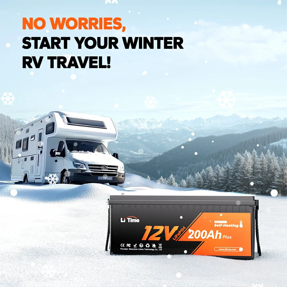 LiTime 12V 200Ah Plus Self-Heating LiFePO4 Battery