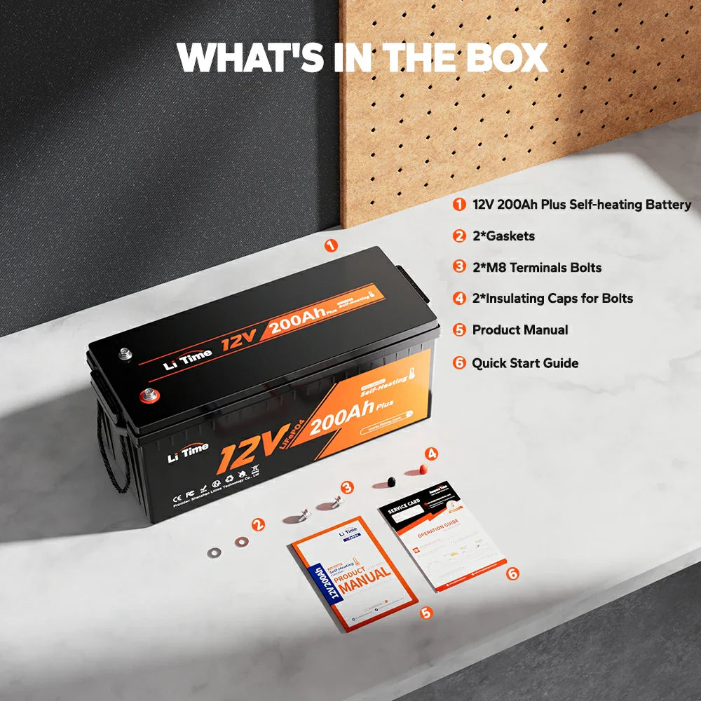 LiTime 12V 200Ah Plus Self-Heating LiFePO4 Battery