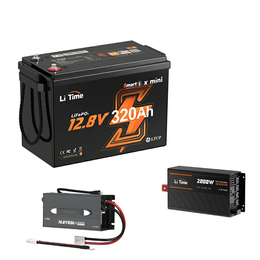 LiTime 12V 320Ah Mini Bluetooth Lithium Battery for RV and Marine