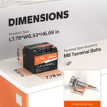 litime12v 50ah lithium battery size