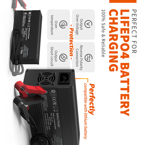 Li Time 12V 100Ah LiFePO4 Battery + 14.6V 20A Dedicated Lithium Battery Charger