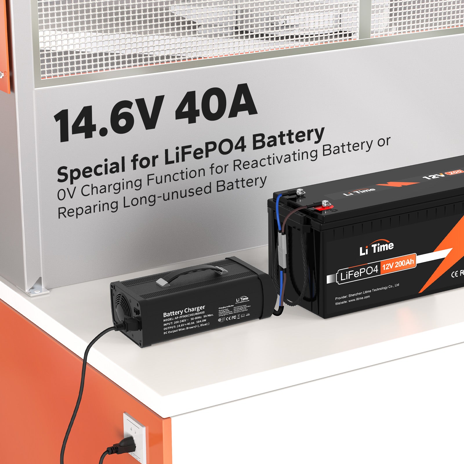 liTime 12V(14.6V) 10A lithium battery charger