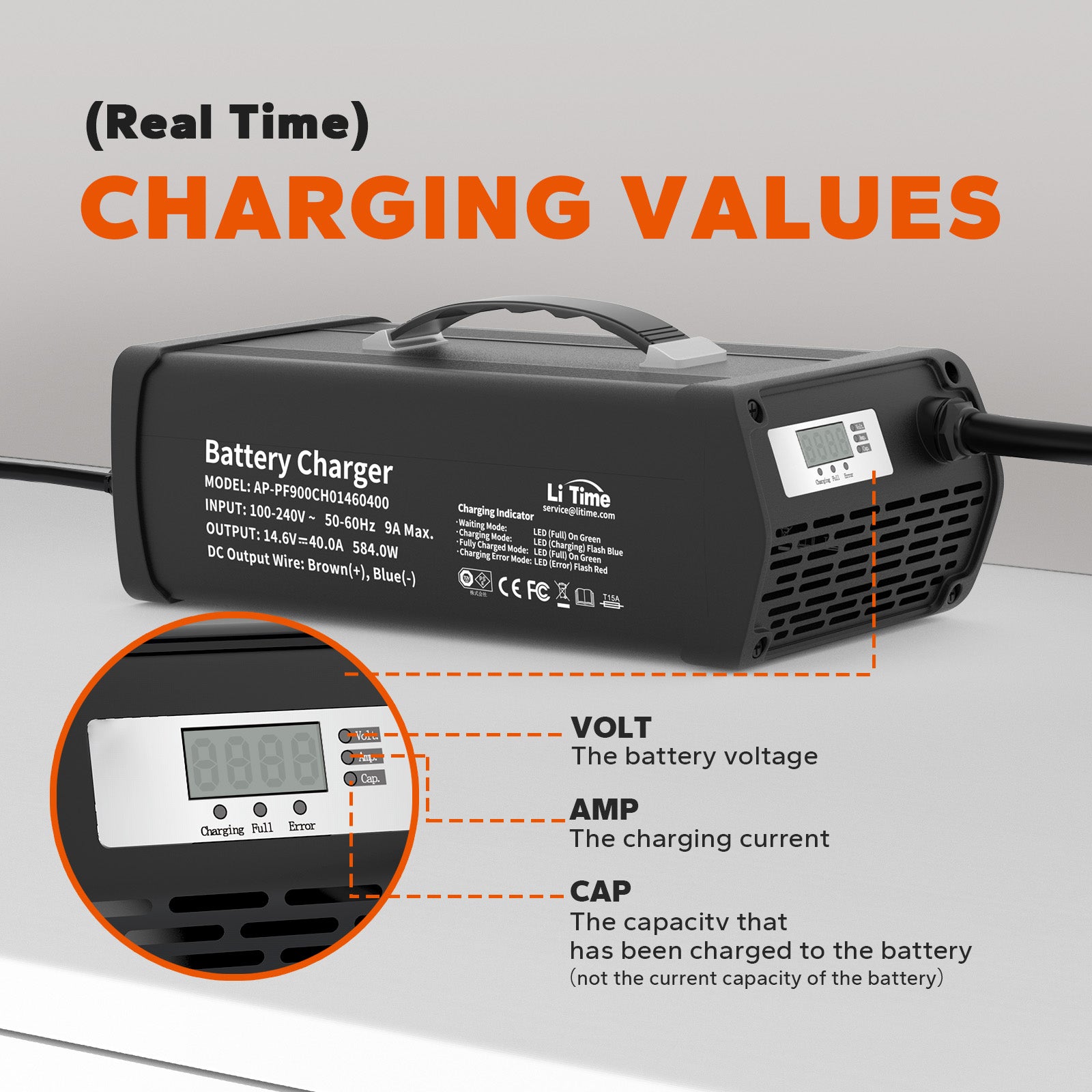 liTime 12V(14.6V) 10A lithium battery charger